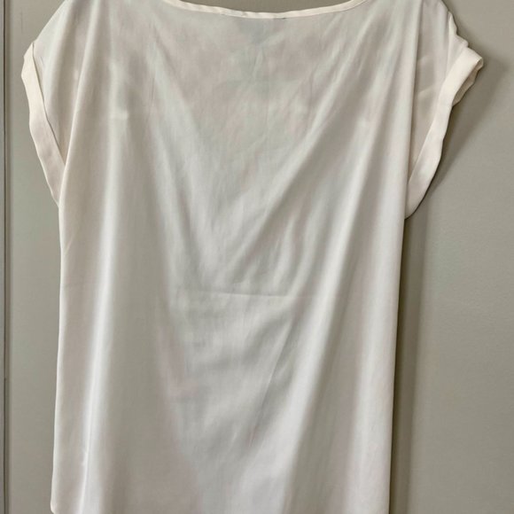 Express White Lattice Short-Sleeve Top [M] - Picture 3 of 3